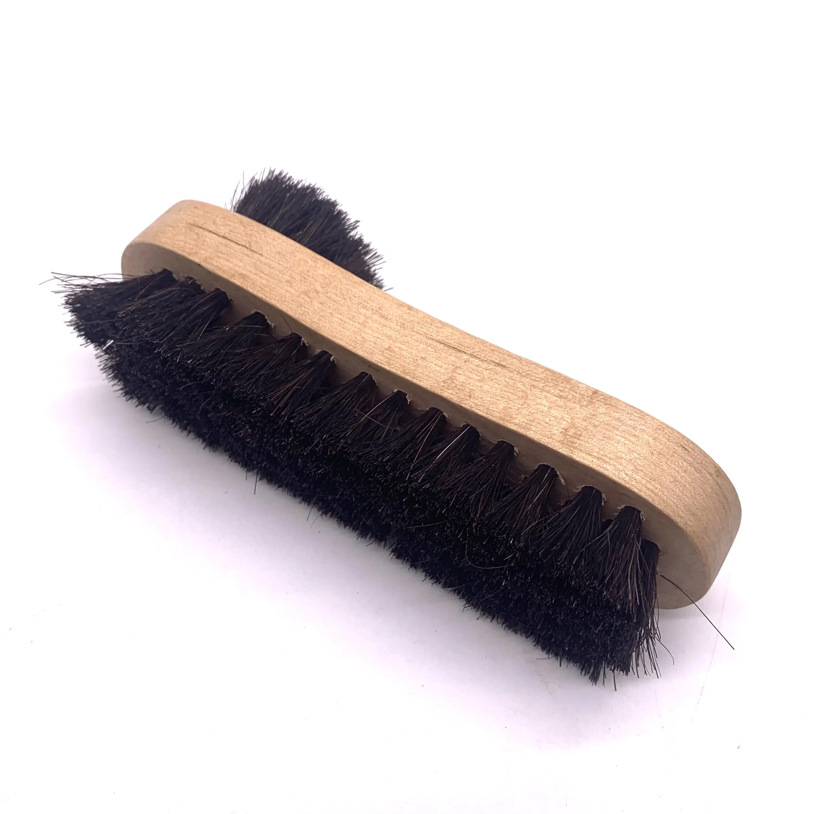 Оптовая продажа, щетка для чистки, легко наносится бафы для блеска, щетка для обуви с конским ворсом, деревянная ручка, Мягкая шерстяная щетка для полировки обуви