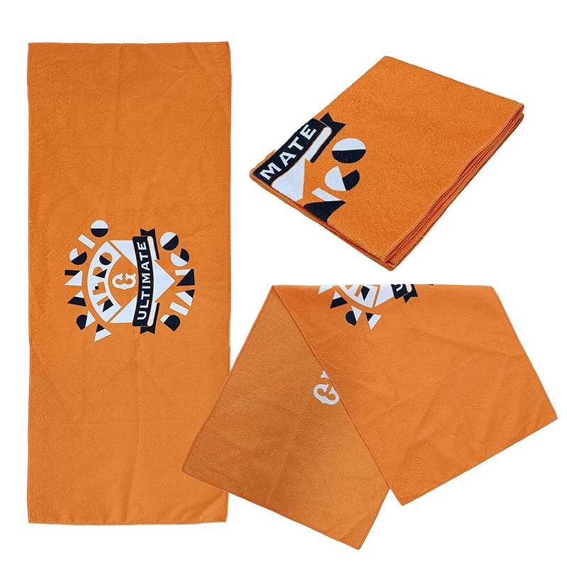 Wholesale sweat absorbing printed microfiber sport fitness towel custom gym towel