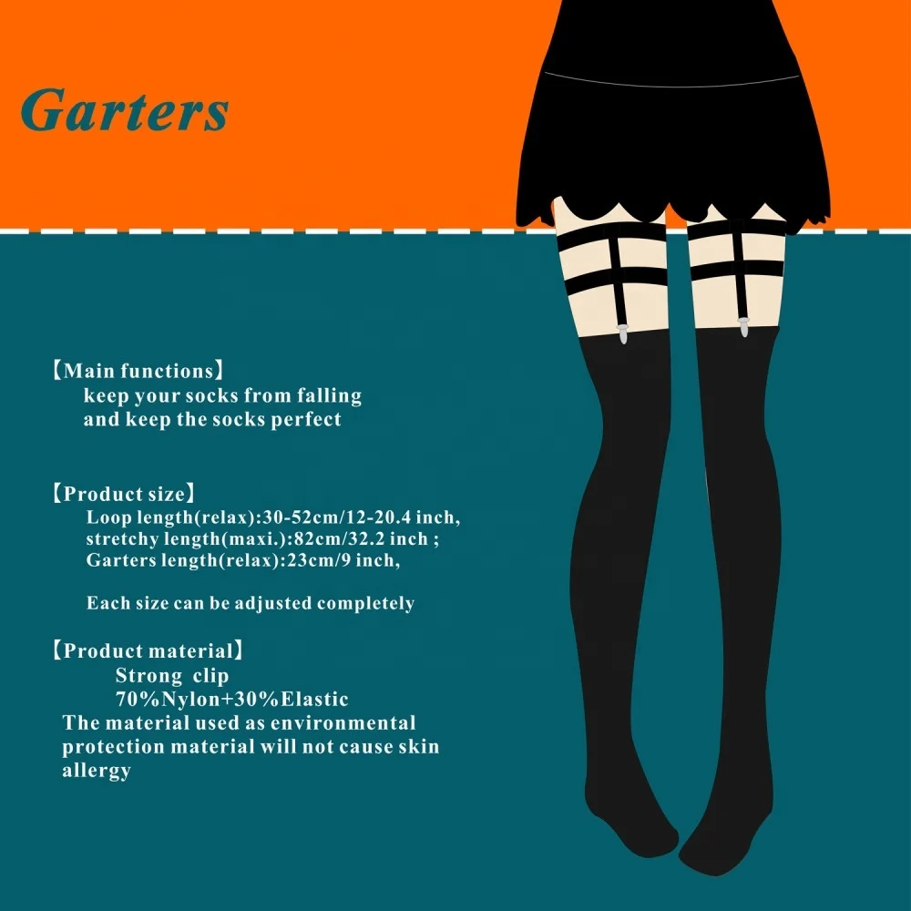 Men Adjustable Socks Stays Leg Thigh Elastic Garter Belt Non slip Locking Clips Keep Shirt Tucked Suspender Garters Strap