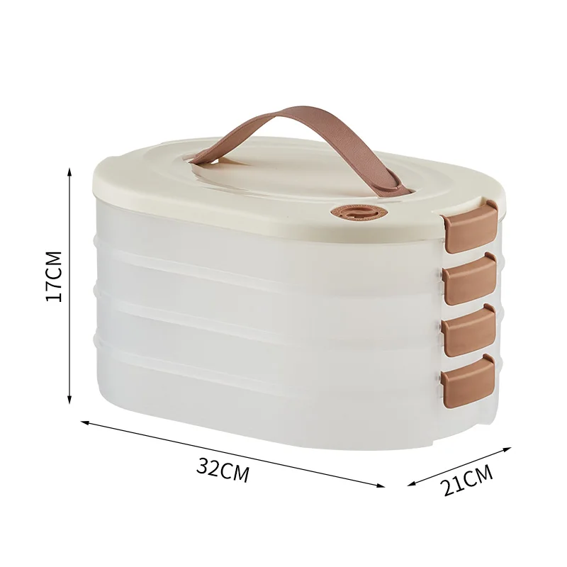 Portable Plastic Dumpling Wonton Freezer Box Multi-layer Food Airtight Storage Container Kitchen Refrigerator Storage Boxes