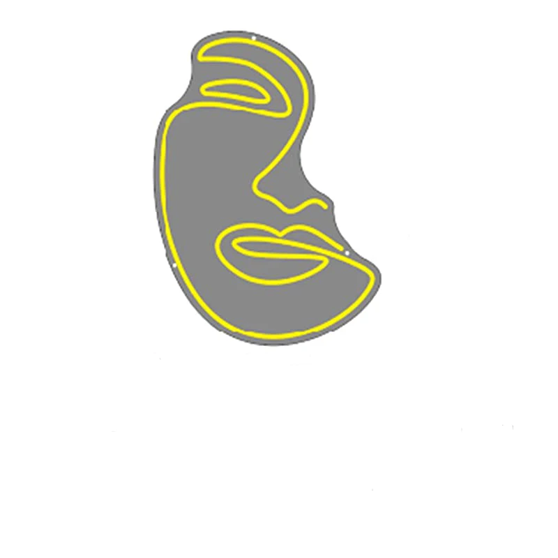 Wanxing Neon Face Signs LED Ins Style Art Wall Decorative for Christmas Girls Bedroom Living Room Birthday Party Bar Decor