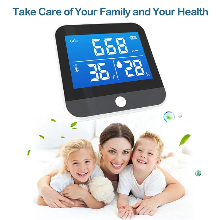High Accuracy CO2 Monitor Carbon Dioxide Tester CO2 Measurement Air Quality Monitor CO2 meter Temperature Humidity Meter CE ROHS