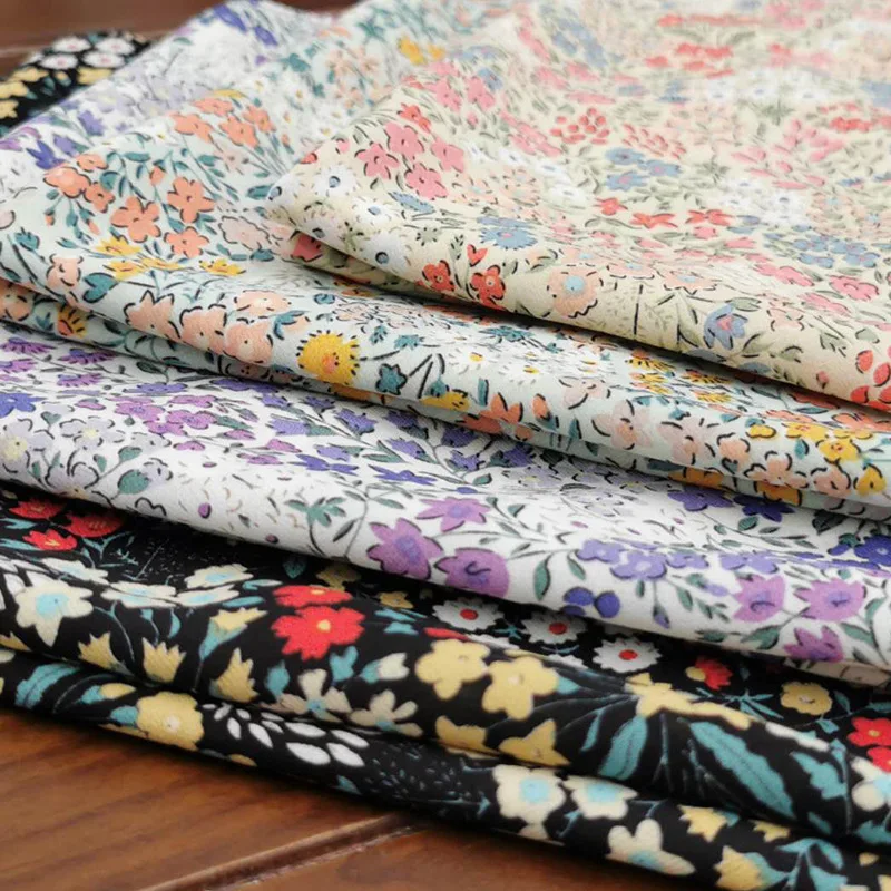 Cheapest Spot couture dress tide of South Korea silk fabric garment printing floral cloth polyester floral fabric