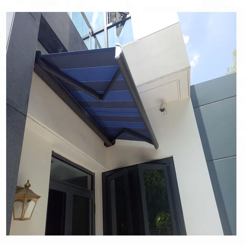 Best price gazebo electronic full box foldable stripe awning