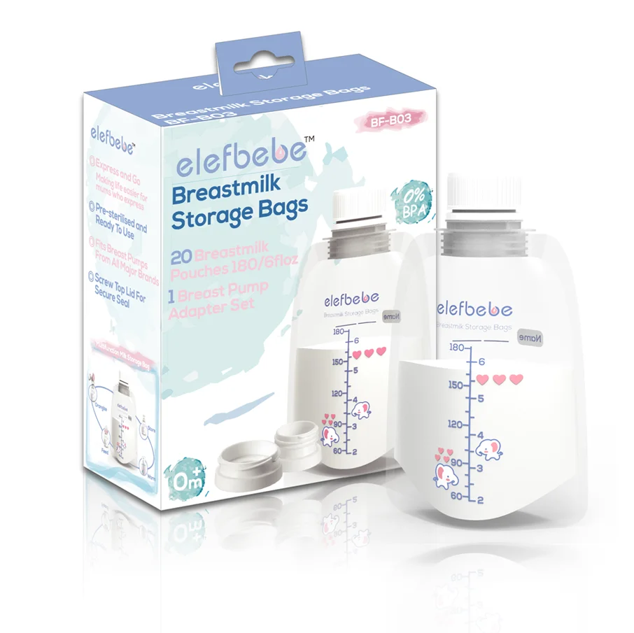 BPA Free Stand Up 180ML Vacuum Outdoor Travel Silicone Baby Food Milk Storage Bag