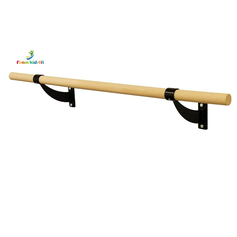 ZONWINXIN factory supply customized 1.5 inch Single Bar Traditional Wood Fixed Wall Mount Ballet Barre