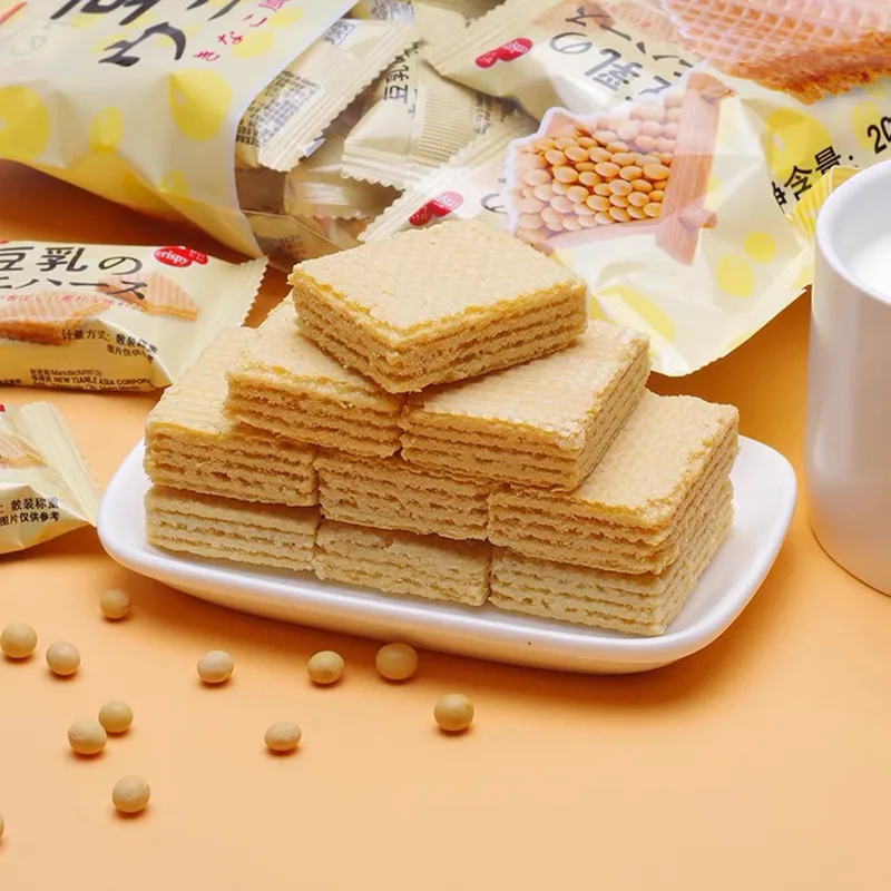 200g/bag Soy Milk Flavor Sandwich Wafer Biscuits
