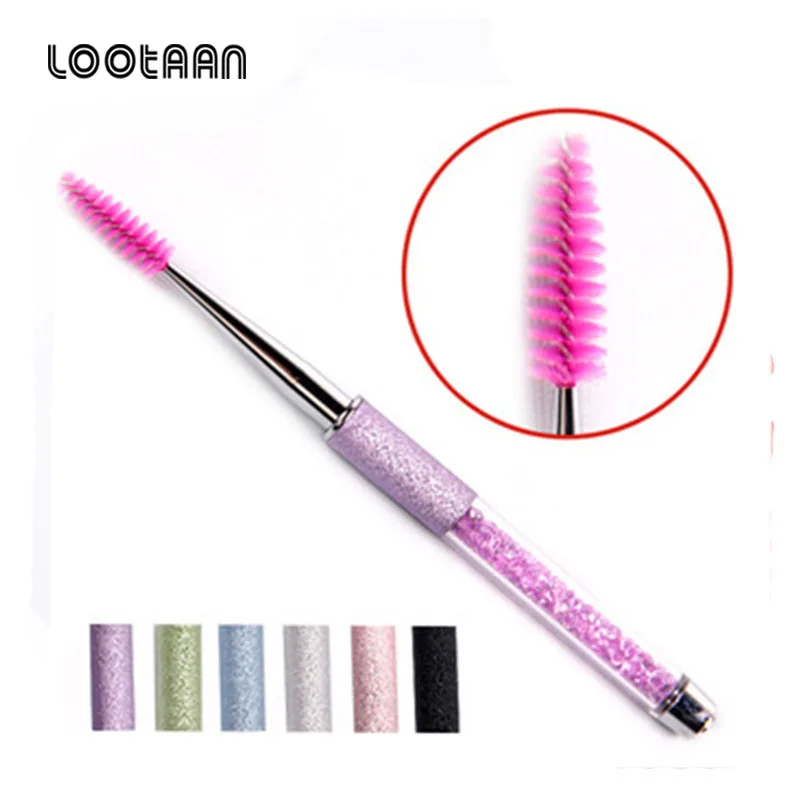 2021 Lash eyelash Cleansing Brush Tube Extension Silicon Eyelash Micro Brush Wands Crystal Eyelash Extension Brushes For Eyel