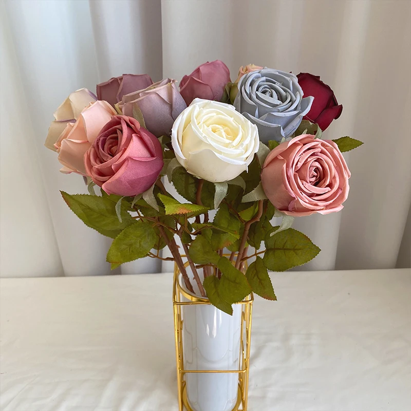 Single Imperial Rose Flower Artificial Flowers Decorative Decoration Mariage