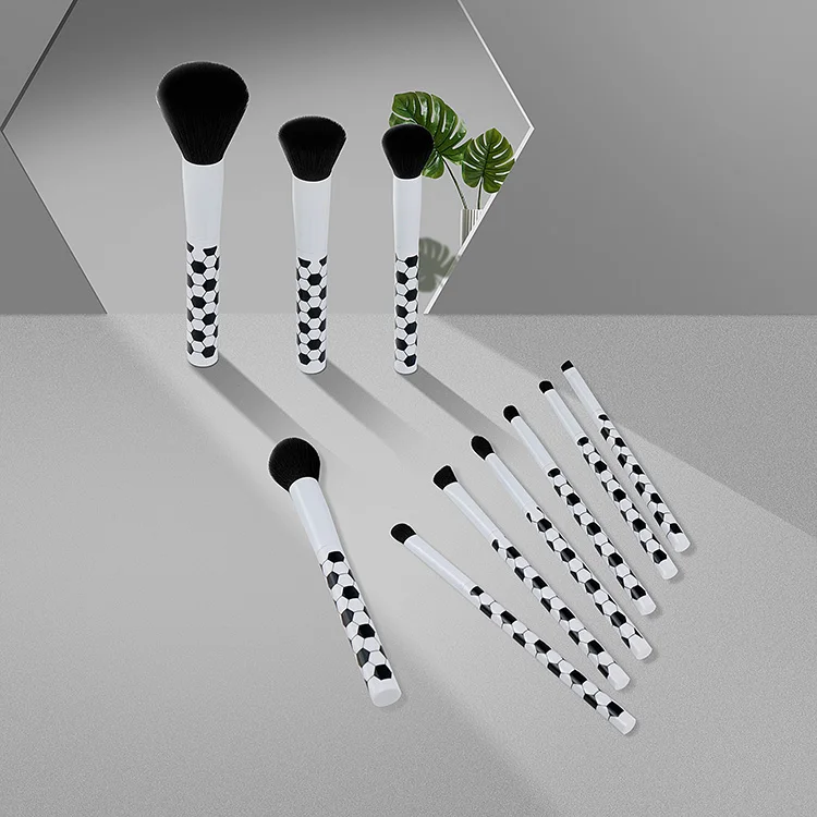 Football Design Private Unique Arrivals  Make up Brushes Sports Custom 10 pcs High Quality  High-end Makeup Brush Set