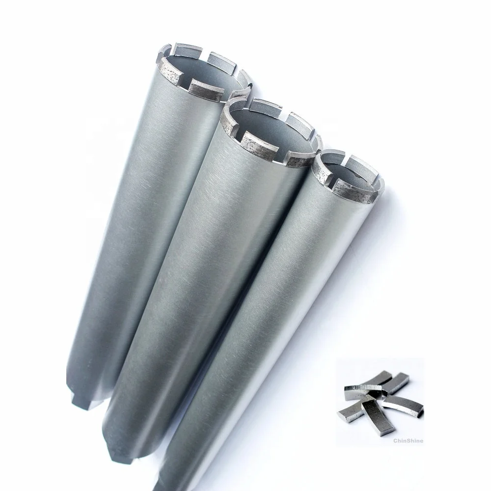 Laser weld diamond core drill bit roof segment for hard concrete