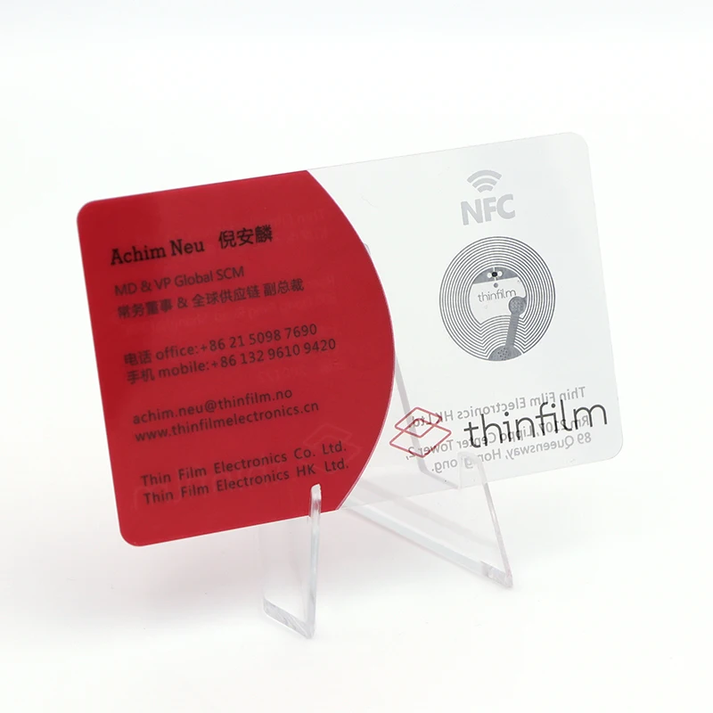 Smooth Plastic Printing Customized Logo Part Transparent NFC Visiting Card