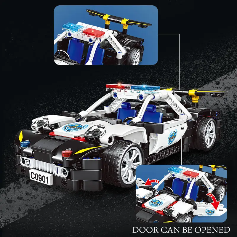 WOMA TOYS C0901 Assemble Car Building Block Brick Toy Police Model Car Educational Children Kid Toy