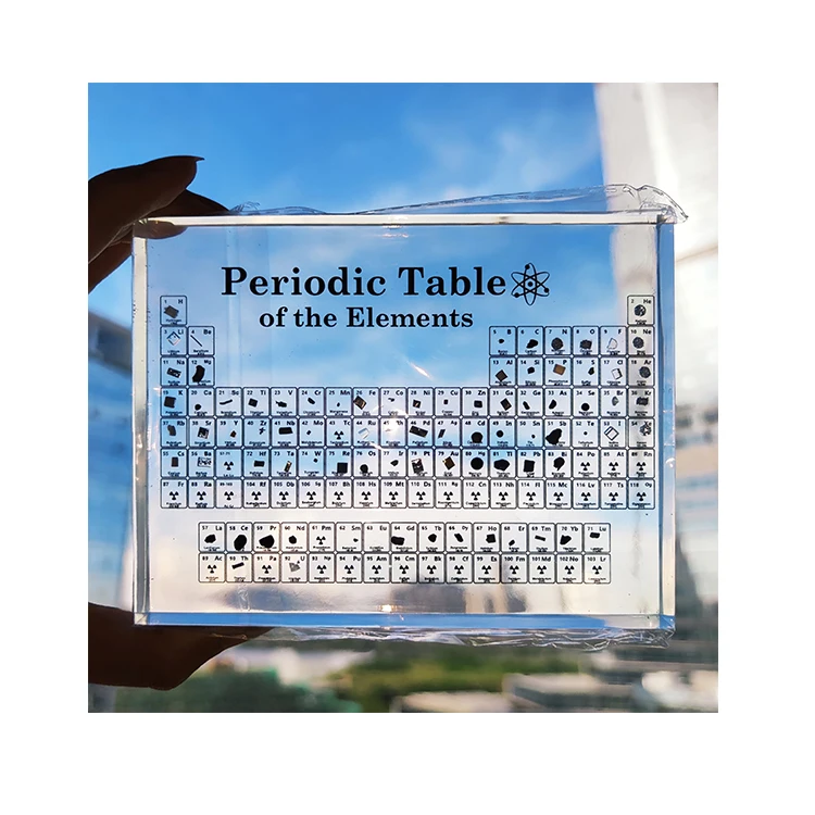 2021 hot sale Education Acrylic periodic table with real elements  For Students Teachers periodic table Gifts