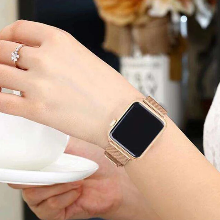 Модный ремешок «Миланская петля» из нержавеющей стали для Apple Watch 4 3 2