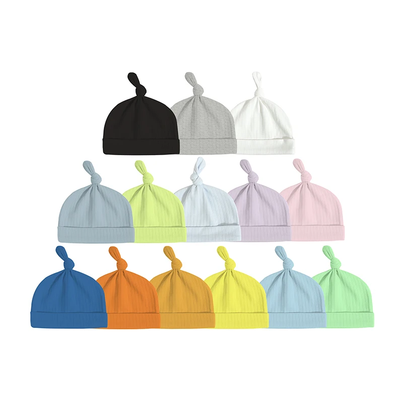 Wholesale Casual winter warm knit child baby knot hats winter beanie baby