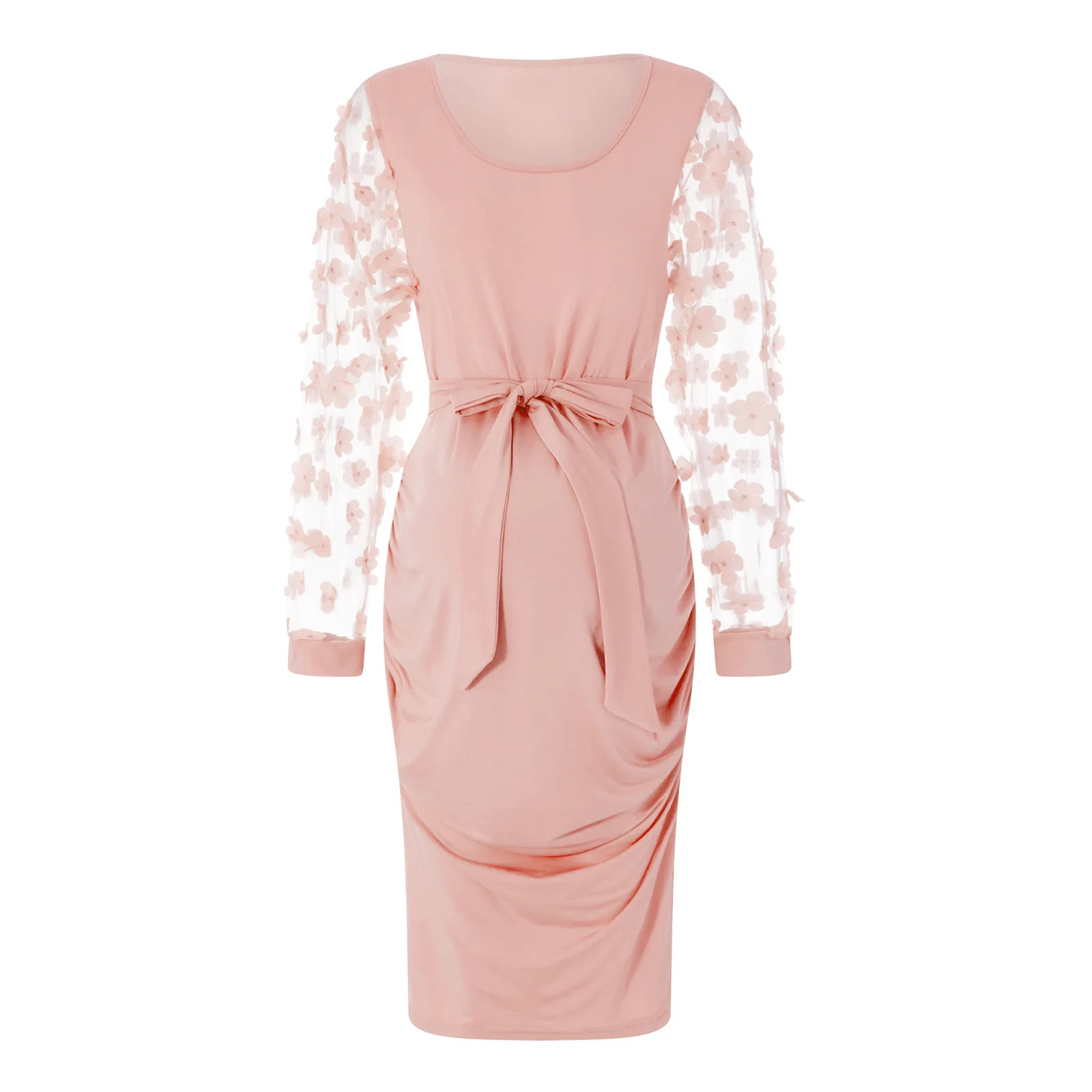 Maternity Gown Lace Dress Women Clothes Photography Dress For Photo Shoot Pink Pregnant Dress