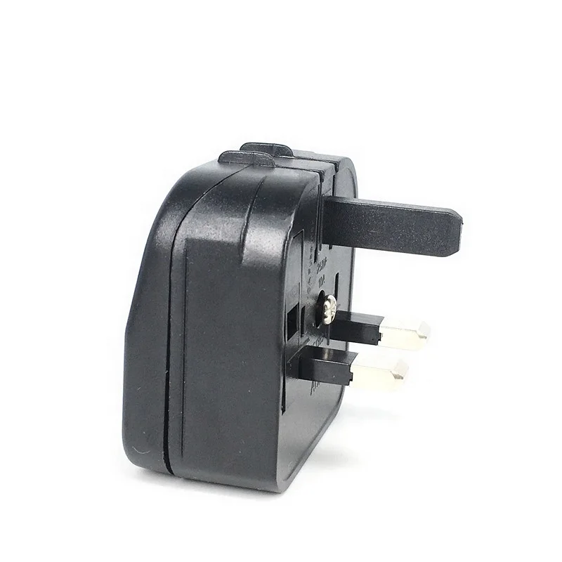 US to UK plug adapter 13A Box Type America CN Flat 2 pins to 3 pins Type-G socket converter for England Singapore Dubai