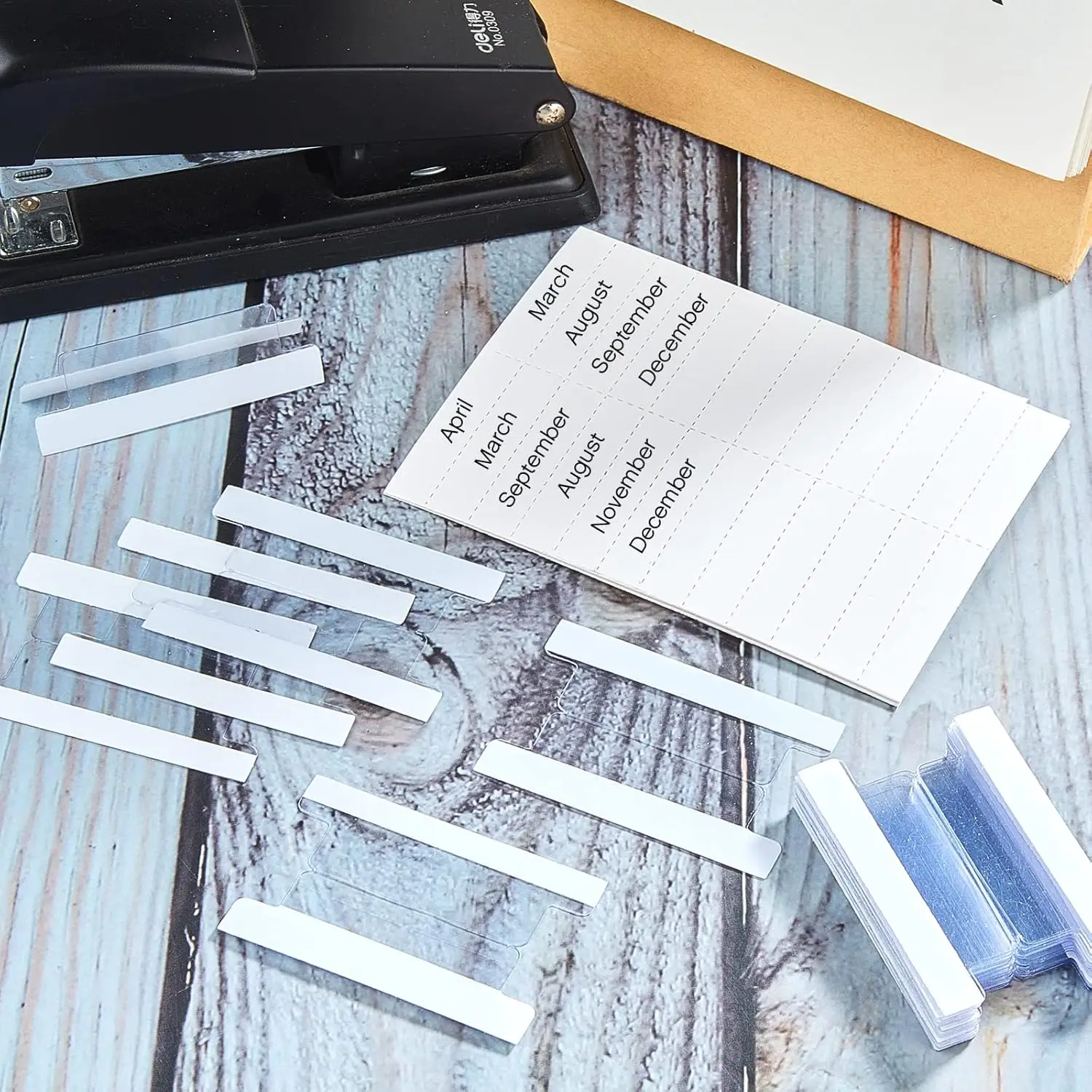 Clear Sticky Tab Plastic File Folder Tabs Insertable Self Adhesive Index Tabs with Printable Inserts for Notebooks