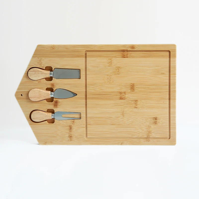 The New Bamboo Cutting Board Pizza Board With Handle Round