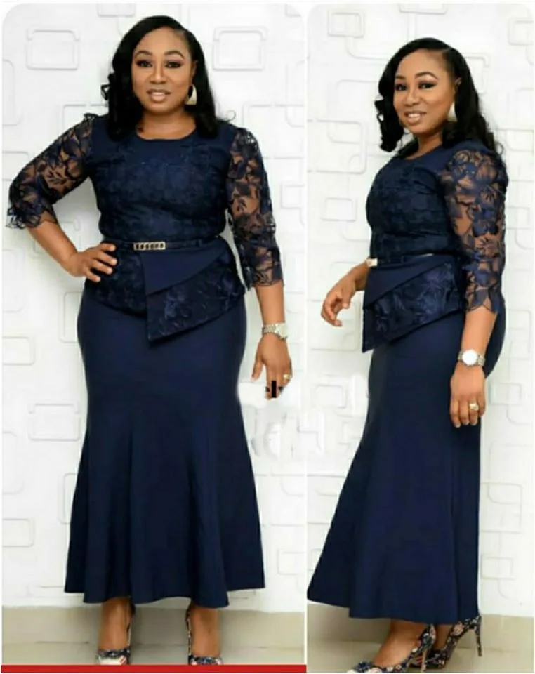 Lace Designs Long Skirts Suit Dresses Chitenge South African Women Clothing