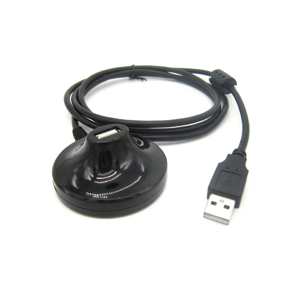 Free Ship Universal USB Extension Dock  USB 2.0 A Male to Female M/F Sync Data Charge Cable Cord with Desk station 1.5m Black
