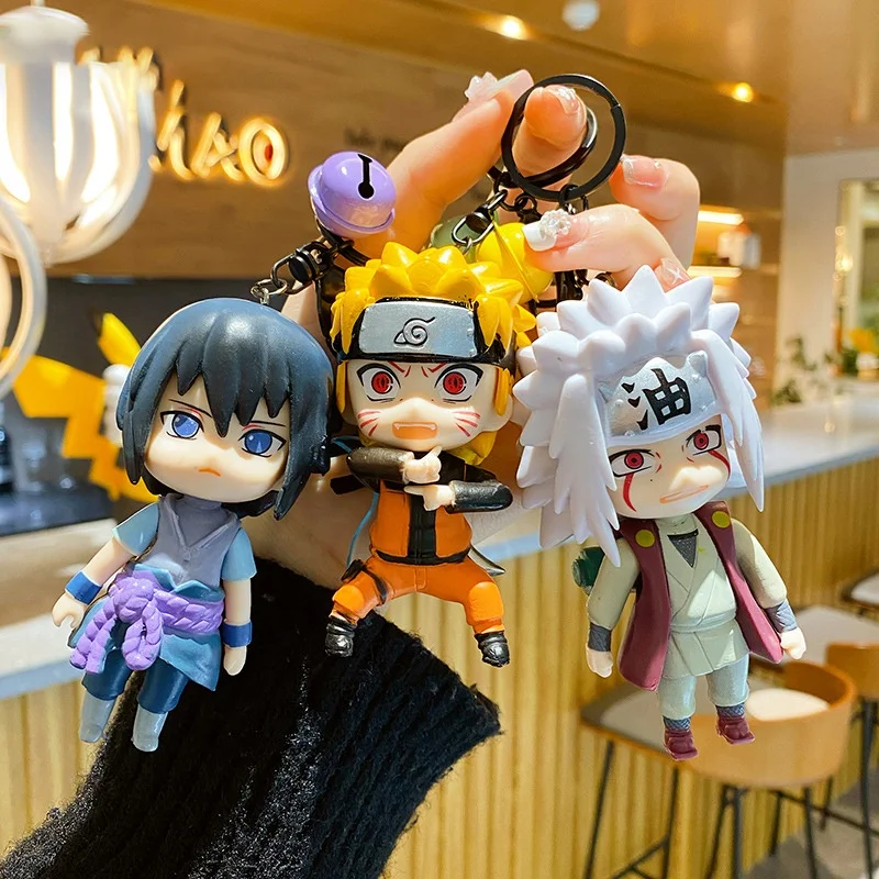 New arrivals Japanese Anime keychain resin crafts Sasuke Itachi Kakashi tsunade Narut metal Keychains action figure for kids