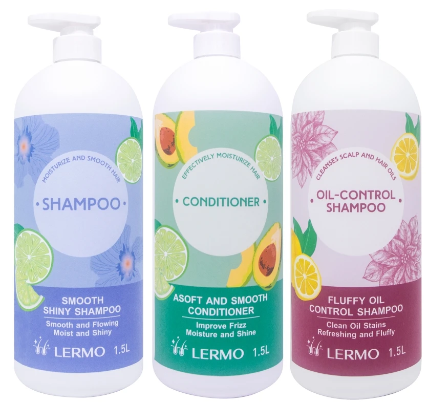 LERMO 1.5L big Volume Wholesale Hair Care Set Smooth Nourish Shiny Anti-Dandruff Oil Control Refreshing Shampoo Conditioner Set