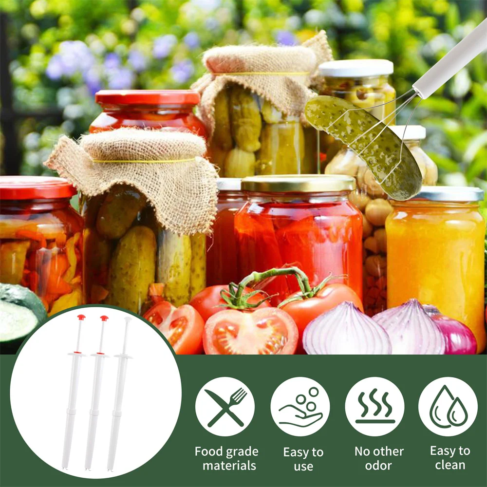 Kitchen Stainless Steel Olive Pepper Grabber Pickle Picker Grabber Claw Jar Pickle Pincher Tool