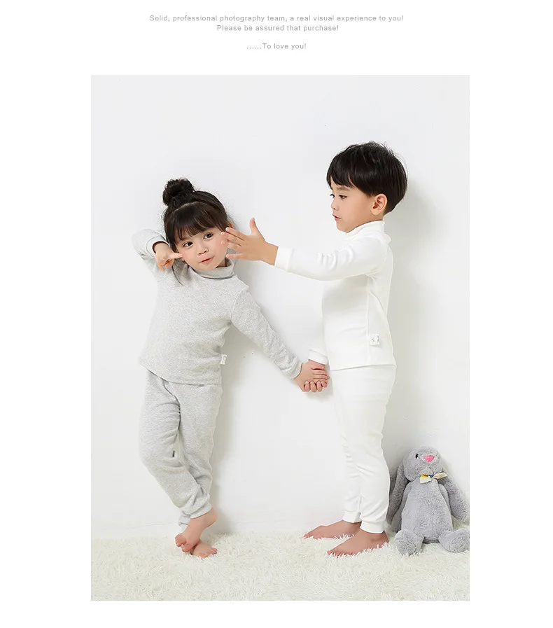 Children Girs Boys Thermal Warm Underwear Top and Pant Set