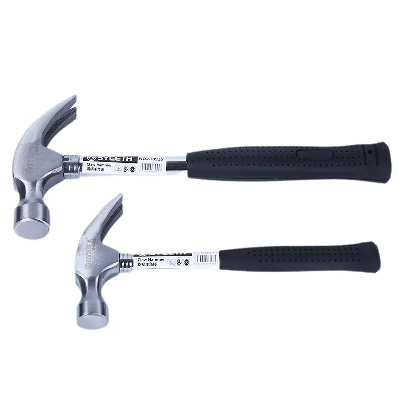 Steel handle universal sheep horn hammer combination (integrated nail lifting decoration artifact)