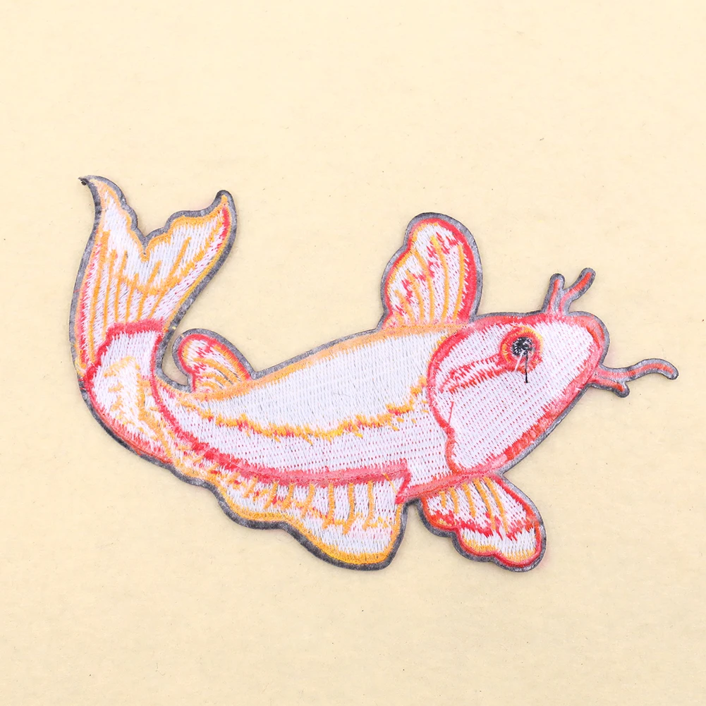 Wholesale Custom Large Size Twill Koi Carp Fish Embroidery Patch Ironing Patches For Clothing