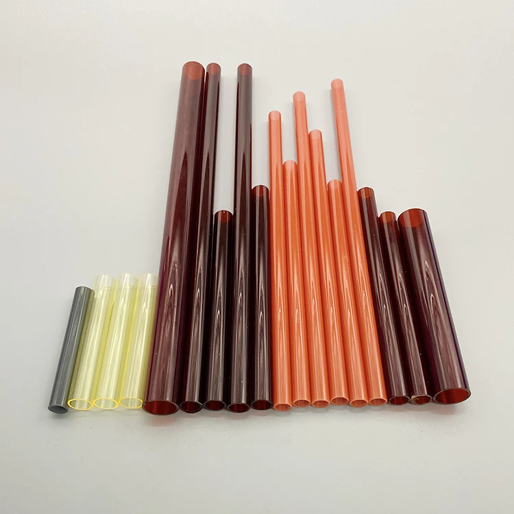 Various Sizes Opaque High-temperature Quartz Tubes color Red Quartz Tube