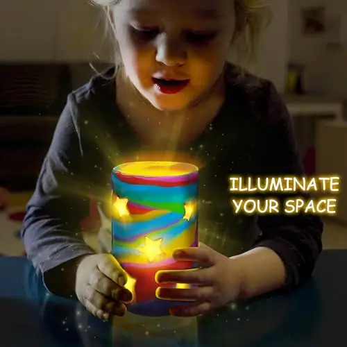 DIY Light-up Clay Lanterns Making Set Make Your Own Clay Luminaries Clay Arts&Crafts School Project Toy STEM for Kids