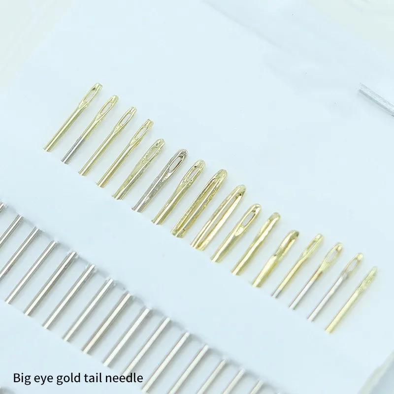LS944 High Quality 16 Gold Tail Hand Sewing Needles Fine Carbon Steel Knitted Needles For Needle thread Packaging Accessories