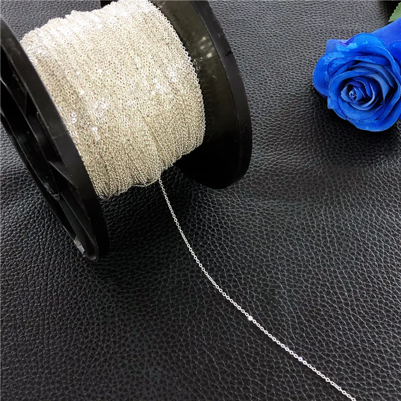 Factory wholesale sterling silver flat cable chains 925 for DIY bracelet jewellery silver chains