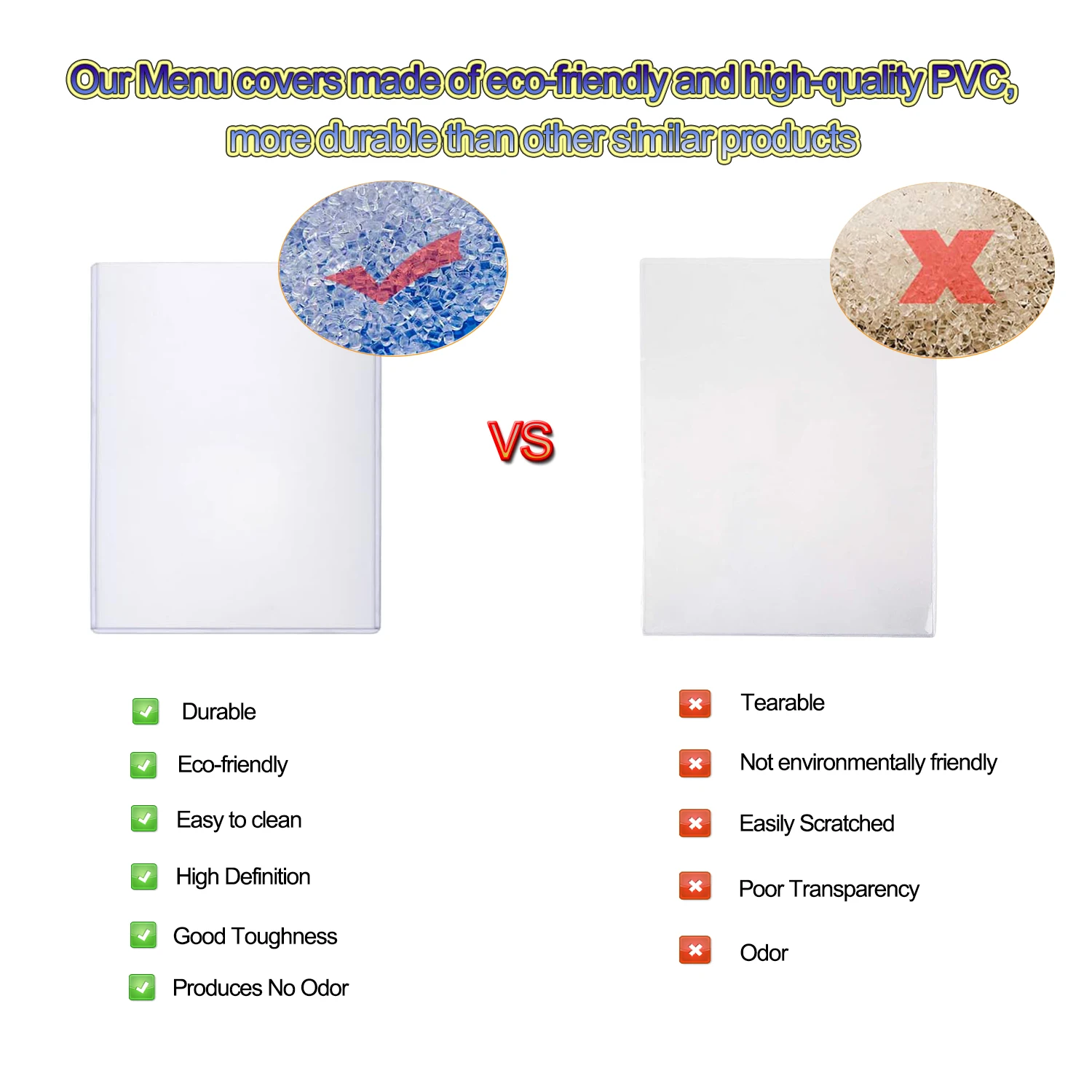 Waterproof Reusable PVC Document Protectors for 8.5x11 inch Letter Size Durable Plastic Document Sleeves Clear Document Folders