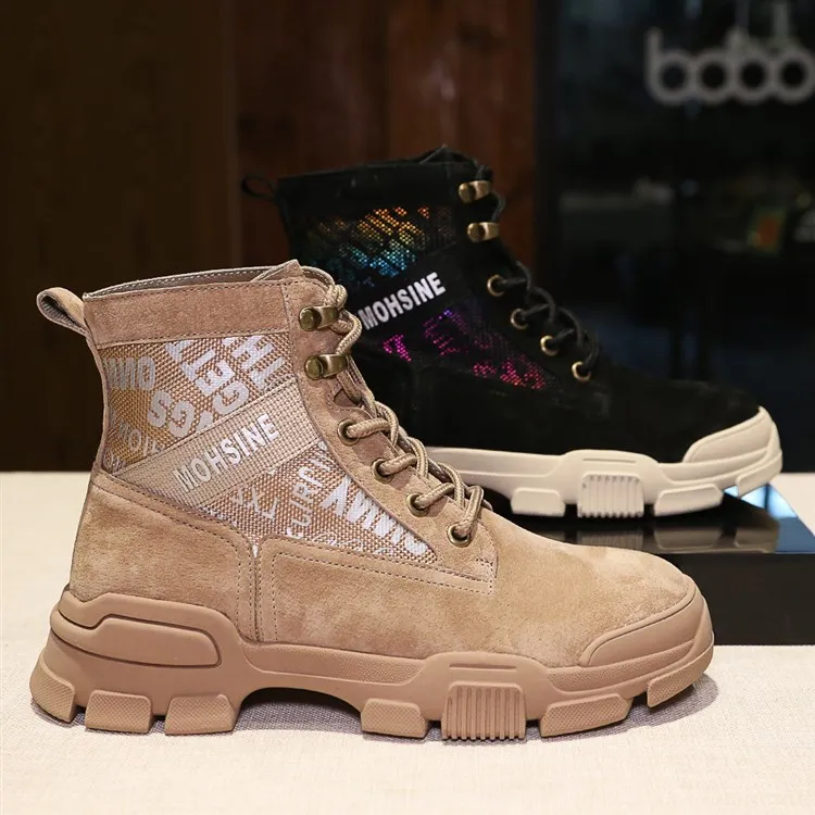 Высококачественные женские ботинки с принтом, увеличивающие рост до щиколотки, Осенние повседневные ботинки