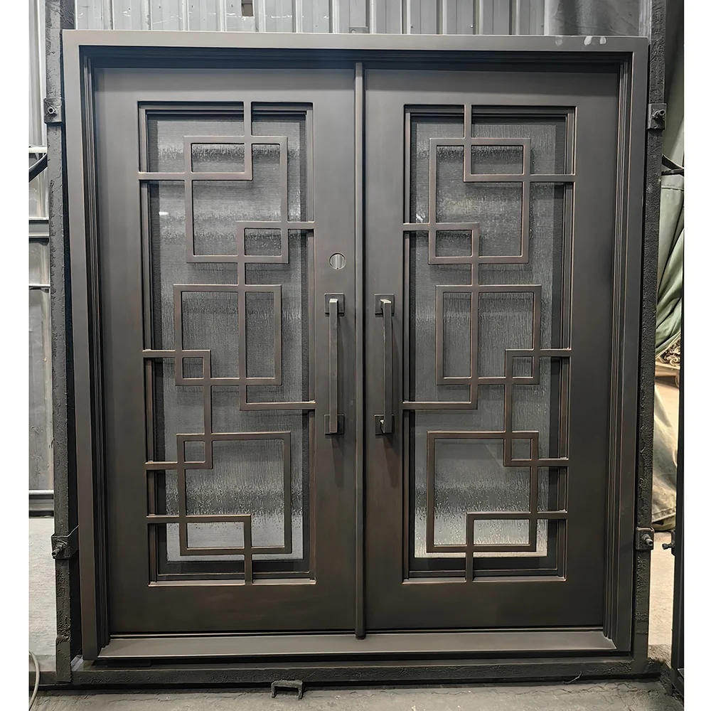 Entry Doors Wrought Container Design Closet 3 Cnc Aluminum Rough Shanghai 42X96 in Algeria Forged Decoration Swing Iron Door