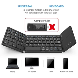 FOR ipad foldable wireless keyboard B033 mini Wireless Foldable bt portable folding Keyboard for mobile phone and tablet