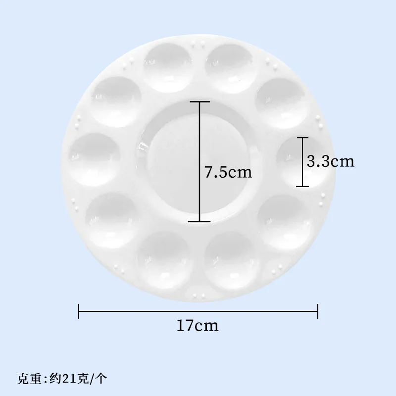 Round Artist Mix Plastic Paint Palette Plastic Paint Palette Tray 10 Wells
