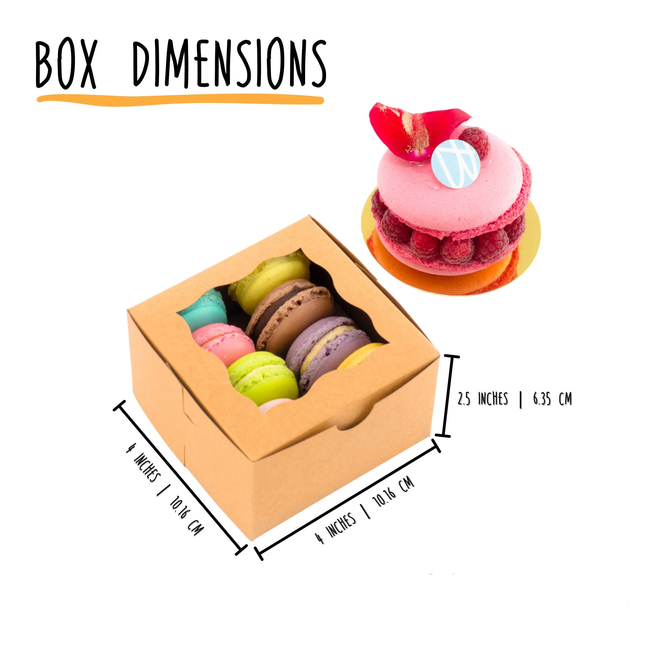 Custom Printing Pastry Baking Mini Cake Packaging Box Gift Cardboard Donut Macaron Cookie Boxes Paper Cupcakes Boxes Color