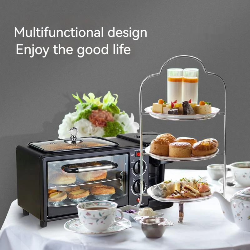 Hot Sales Multifunctional Electric Household Machine Breakfast Makers with Toast Oven 3 in 1 Stainless Steel Mini Waffle Maker