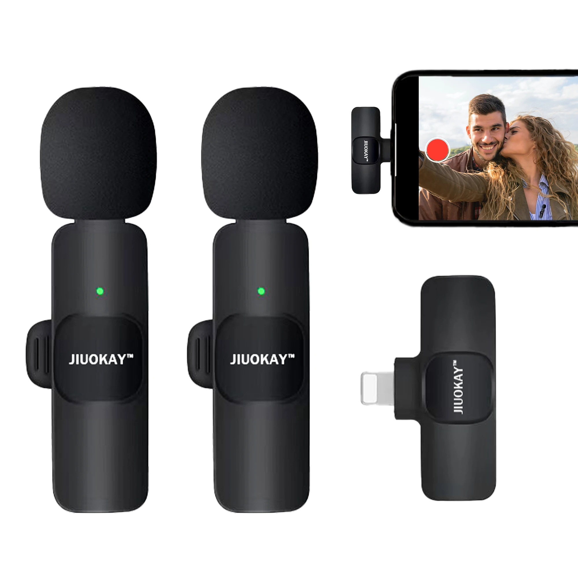 2.4GHz mobile Noise reduction Lightning port Wireless Lavalier Microphone   for iPhone