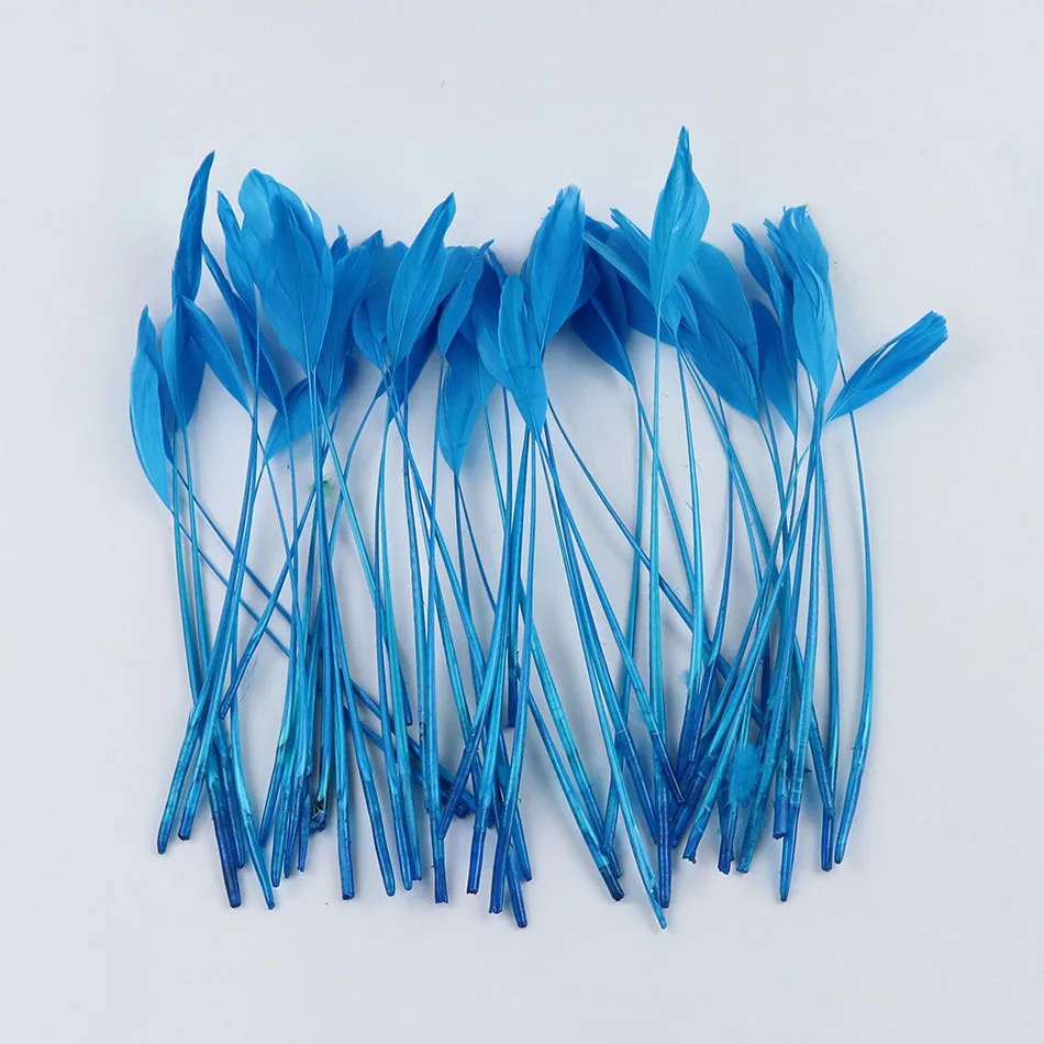 100pcs/pack High Quality  Handmade Trimmed Goose Biot  Feather Stripped White Geese Plumes Feather for Clothes Diy Decoration