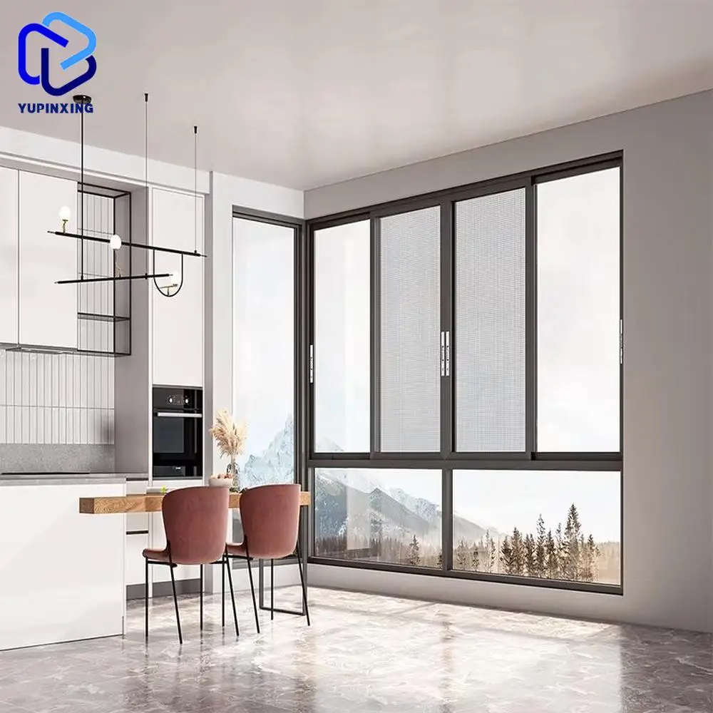 Exterior frames foshan door anti theft aluminium arch design concession restaurant sliding laminated glass german window profile