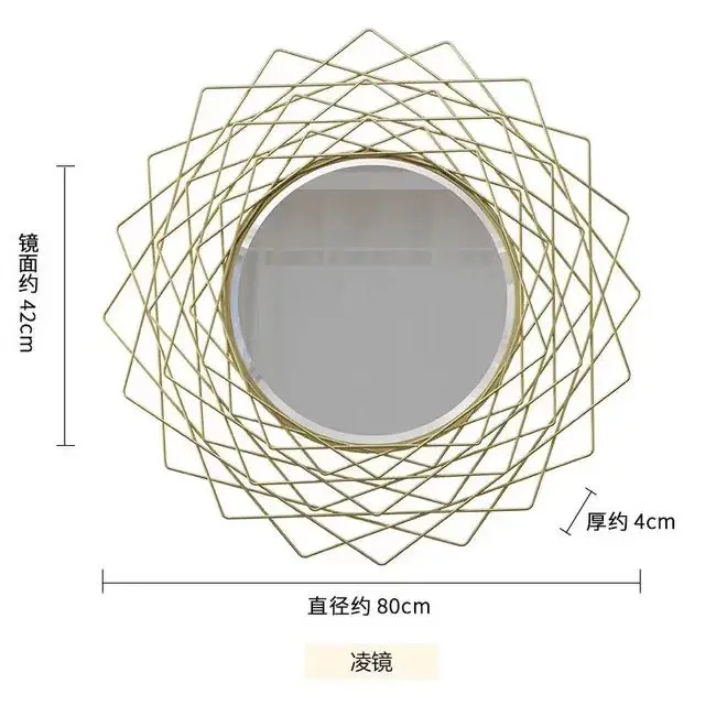 Nordic style solid wood makeup mirror homestay hotel entrance wall mounted decorative mirror bedroom dressing