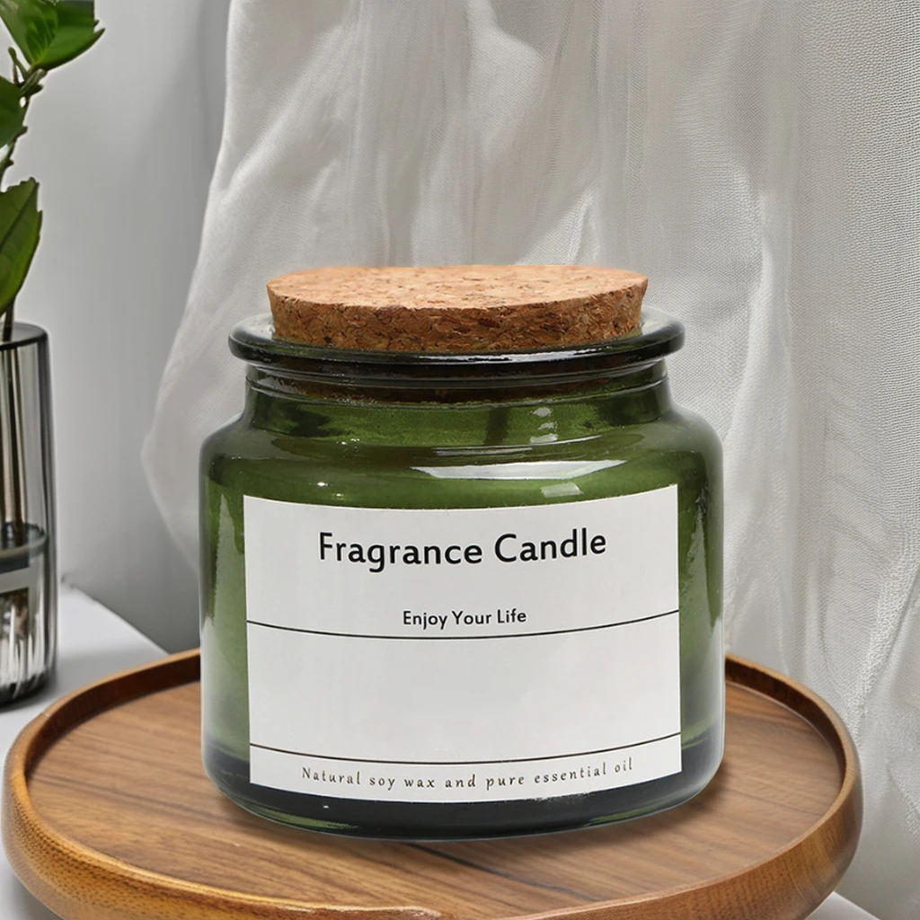 In Bulk Creative Souvenir Glass Jar Scented Candle Wooden Plug Aroma Candle With Clear Amber Green Jar