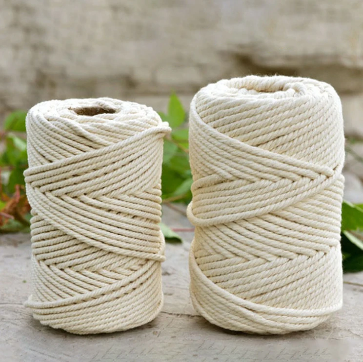 
100M KNITTED ROPE CORD THREAD MACRAME ROPE COTTON 5MM NATURAL READY TO SHIPMACRAME COTTON ROPE 5MM FOR MACRAME 