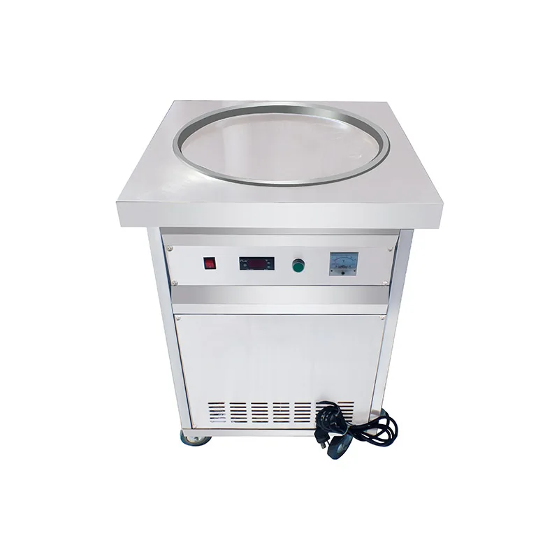 High quality Thai fried ice cream roll machine, frying pan fried ice cream roll machine